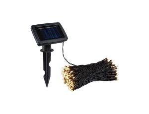 Łańcuch świetlny solarny AURINKA LED 21.9m z czujnikiem zmierzchu 1lm/metr  3000K IP44  czarny / tworzywo sztuczne