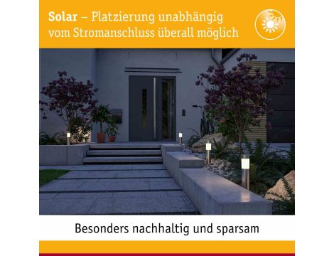 Oprawa ogrodowa solarna LAYRA  LED z czujnikiem zmierzchu  37cm 3000K IP44  szczotkowane żelazo / tworzywo sztuczne - 4