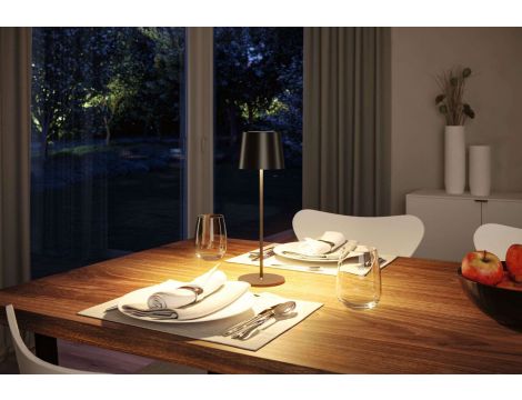 Lampka stołowa akumulatorowa GILO LED DIM USB-C 2.8W 240lm 2700K IP44 czarny mat / metal tworzywo sztuczne - 3