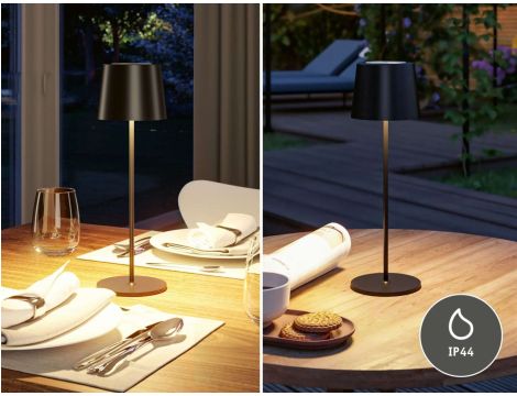 Lampka stołowa akumulatorowa GILO LED DIM USB-C 2.8W 240lm 2700K IP44 czarny mat / metal tworzywo sztuczne - 5