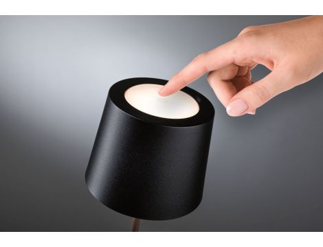 Lampka stołowa akumulatorowa GILO LED DIM USB-C 2.8W 240lm 2700K IP44 czarny mat / metal tworzywo sztuczne - 6