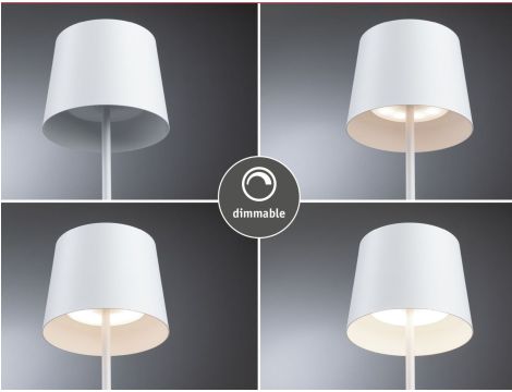 Lampka stołowa akumulatorowa GILO LED DIM USB-C 2.8W 240lm 2700K IP44 biały mat / metal tworzywo sztuczne - 10