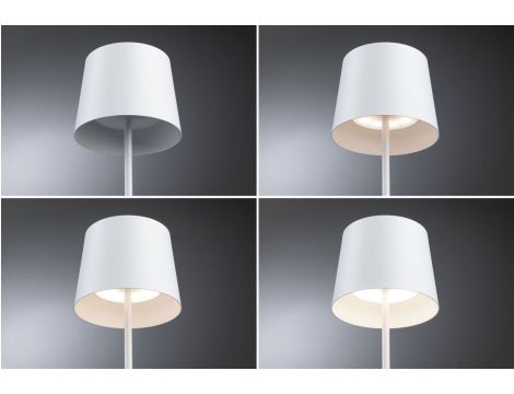 Lampka stołowa akumulatorowa GILO LED DIM USB-C 2.8W 240lm 2700K IP44 biały mat / metal tworzywo sztuczne - 4