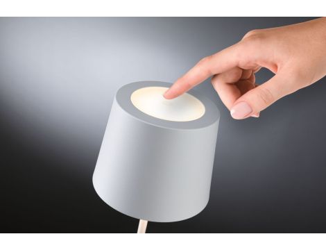 Lampka stołowa akumulatorowa GILO LED DIM USB-C 2.8W 240lm 2700K IP44 biały mat / metal tworzywo sztuczne - 5