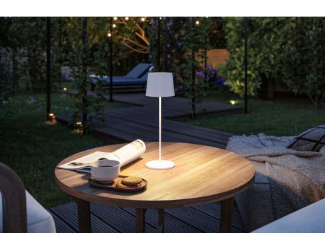 Lampka stołowa akumulatorowa GILO LED DIM USB-C 2.8W 240lm 2700K IP44 biały mat / metal tworzywo sztuczne - 6