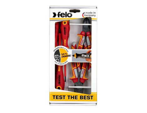 Zestaw 3 wkrętaków FELO - ERGONIC VDE  4,0/PH1/PH2 + obcinaczki boczne VDE 160 / kombinerki VDE 180 + magnetyzer - 2