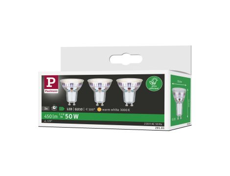 Źródło światła LED 3x GU10 ECO LINE 2.5W 450lm 3000K 230V srebrny / szkło - 8
