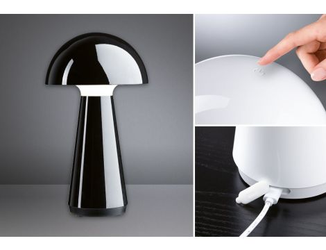 Lampka stołowa akumulatorowa ONZO LED 3-STEP DIM USB-C 2.6W 240lm 2700K IP44 czarny połysk / tworzywo sztuczne - 4