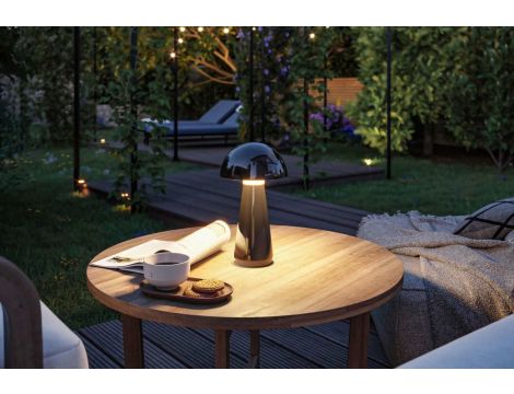 Lampka stołowa akumulatorowa ONZO LED 3-STEP DIM USB-C 2.6W 240lm 2700K IP44 czarny połysk / tworzywo sztuczne - 6