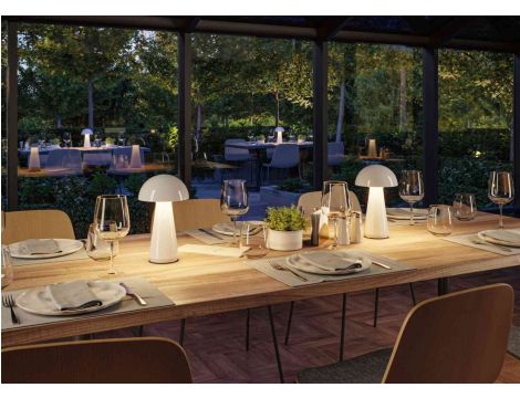 Lampka stołowa akumulatorowa ONZO LED 3-STEP DIM USB-C 2.6W 240lm 2700K IP44 biały połysk / tworzywo sztuczne - 10