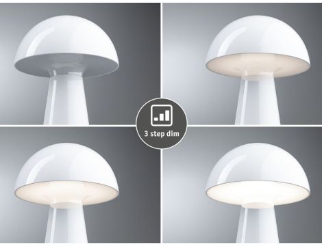 Lampka stołowa akumulatorowa ONZO LED 3-STEP DIM USB-C 2.6W 240lm 2700K IP44 biały połysk / tworzywo sztuczne - 4