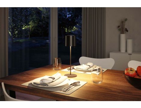 Lampka stołowa akumulatorowa TUNI LED DIM USB-C 2.8W 240lm 2700K IP44 czarny matowy / tworzywo sztuczne - 5