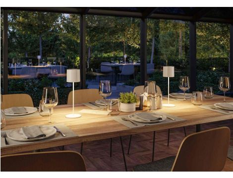 Lampka stołowa akumulatorowa TUNI LED DIM USB-C 2.8W 240lm 2700K IP44 biały  matowy / tworzywo sztuczne - 5