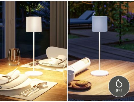 Lampka stołowa akumulatorowa TUNI LED DIM USB-C 2.8W 240lm 2700K IP44 biały  matowy / tworzywo sztuczne - 7