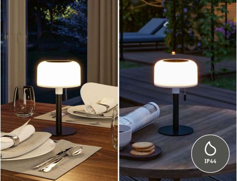 Lampka stołowa solarna BARTJA LED 3-STEP DIM USB-C 1.6W 160lm 2700K IP44 czarny / tworzywo sztuczne - 4