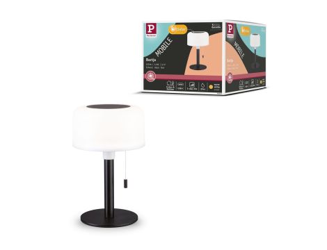 Lampka stołowa solarna BARTJA LED 3-STEP DIM USB-C 1.6W 160lm 2700K IP44 czarny / tworzywo sztuczne - 13