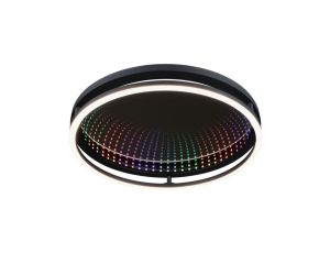 Plafoniera SPACEGLOW ONE LED 3D DIM RGB rainbow 38W 3900lm 3000-6500K pilot  230V czarny matowy / metal