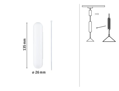 Adapter wahadłowy systemu URail biały RAL9003 / tworzywo sztuczne - 3
