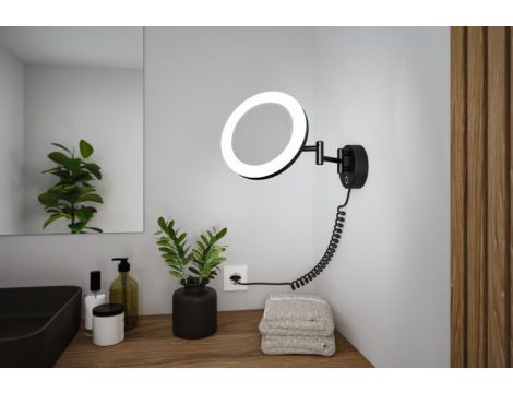 Lusterko kosmetyczne MASUA LED 4W 2700/4000/6500K + wyłącznik IP44 230V czarny matowy / metal - 5