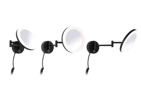 Lusterko kosmetyczne MASUA LED 4W 2700/4000/6500K + wyłącznik IP44 230V czarny matowy / metal - 4