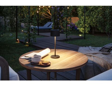 Lampka stołowa solarna ELSE LED DIM USB-C 3.7W 250lm 2700K IP44 czarny / aluminium - 10