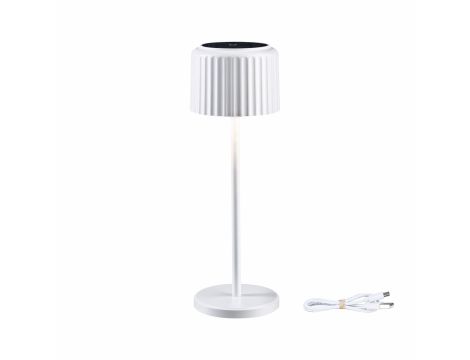 Lampka stołowa solarna ELSE LED DIM USB-C 3.7W 250lm 2700K IP44 biały / aluminium - 4
