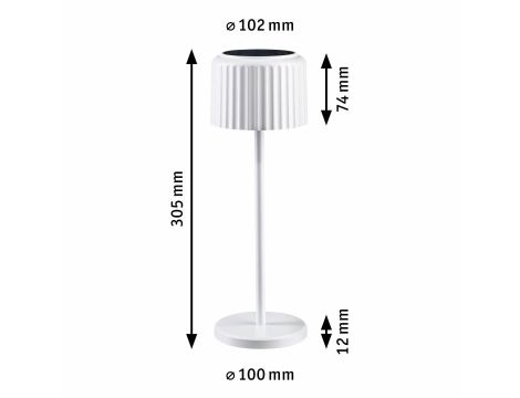 Lampka stołowa solarna ELSE LED DIM USB-C 3.7W 250lm 2700K IP44 biały / aluminium - 14
