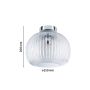 Lampa sufitowa łazienkowa RUYA E27 max.60W IP44 230V chrom / szkło - 9