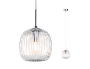 Lampa wisząca łazienkowa RUYA E14 max.20W IP44 230V chrom / szkło