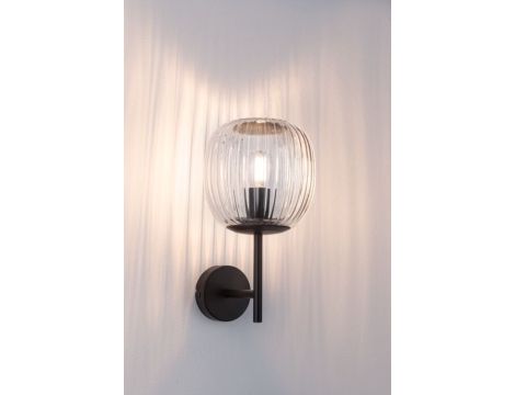 Kinkiet ścienny łazienkowy RUYA E14 max.20W IP44 230V czarny mat / szkło