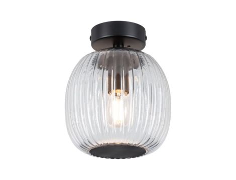 Lampa sufitowa łazienkowa RUYA E14 max.20W IP44 230V czarny matowy / szkło