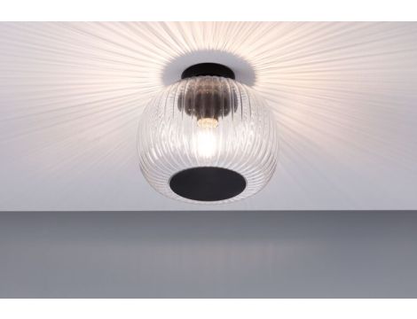 Lampa sufitowa łazienkowa RUYA E27 max.60W IP44 230V czarny matowy / szkło - 4