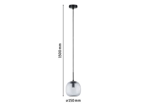 Lampa wisząca łazienkowa RUYA E14 max.20W IP44 230V czarny matowy / szkło - 8