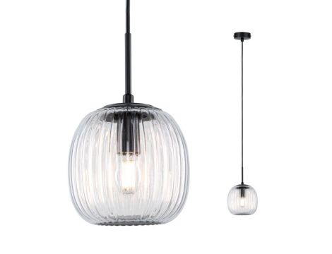 Lampa wisząca łazienkowa RUYA E14 max.20W IP44 230V czarny matowy / szkło