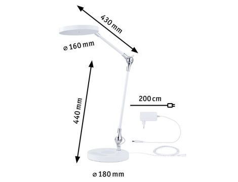Lampka biurkowa NUMIS QI LED 11W 2700K-6500K 1000lm DIM 230V biały / aluminium - 12