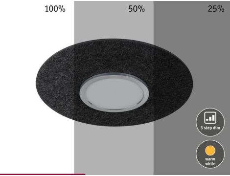 Plafoniera sufitowa TULGA LED 3-STEP DIM 32,5W 450mm 2000lm 2700K 230V antracyt / metal/ filc - 6