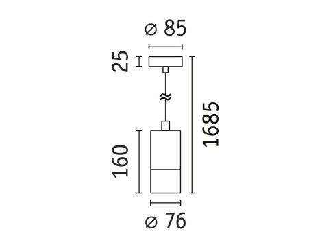 Oprawa wisząca łazienkowa  KAME LED 3-STEP DIM 9W 3000K 700lm IP44 230V czarny / metal - 9