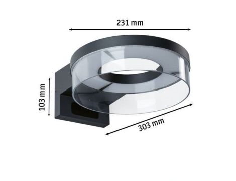 Oprawa elewacyjna CAPERA LED SH Zigbee12,5W 800lm 2200K-3000K czujnik ruchu i zmierzchu IP44 230V antracyt / aluminium - 9