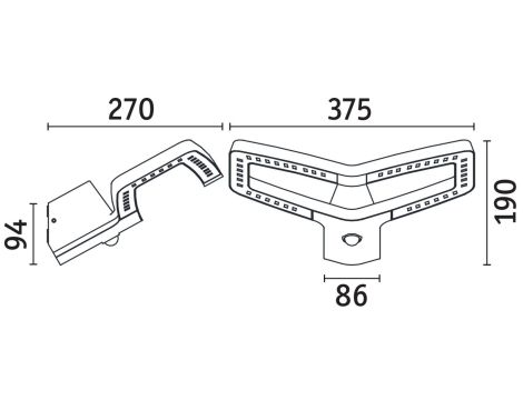 Oprawa elewacyjna ALARA LED SH Zigbee10W 450lm 2200K-3000K czujnik ruchu i zmierzchu IP44 230V antracyt / aluminium - 10