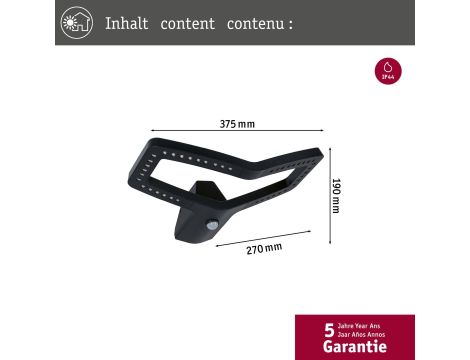 Oprawa elewacyjna ALARA LED SH Zigbee10W 450lm 2200K-3000K czujnik ruchu i zmierzchu IP44 230V antracyt / aluminium - 9