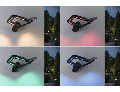 Oprawa elewacyjna ALARA LED RGBW+10W 450lm czujnik ruchu i zmierzchu IP44 230V antracyt / aluminium - 12