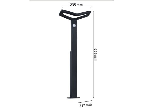 Oprawa ogrodowa ALARA LED RGBW+10W 450lm  665mm czujnik ruchu i zmierzchu IP44 230V antracyt / aluminium - 10