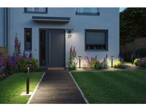 Oprawa ogrodowa ALARA LED RGBW+10W 450lm  665mm czujnik ruchu i zmierzchu IP44 230V antracyt / aluminium - 9