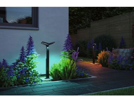 Oprawa ogrodowa ALARA LED RGBW+10W 450lm  665mm czujnik ruchu i zmierzchu IP44 230V antracyt / aluminium - 4