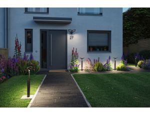 Oprawa ogrodowa ALARA LED 10W 450lm 3000K 665mm czujnik ruchu i zmierzchu IP44 230V antracyt / aluminium - image 2