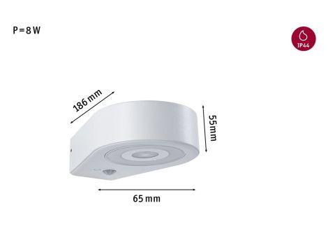 Oprawa elewacyjna SILMA LED 10W 450lm 3000K czujnik ruchu i zmierzchu IP44 230V biały / aluminium - 9