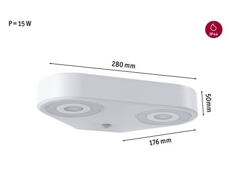 Oprawa elewacyjna SILMA LED 10W 2 450lm 3000K czujnik ruchu i zmierzchu IP44 230V biały / aluminium - 9