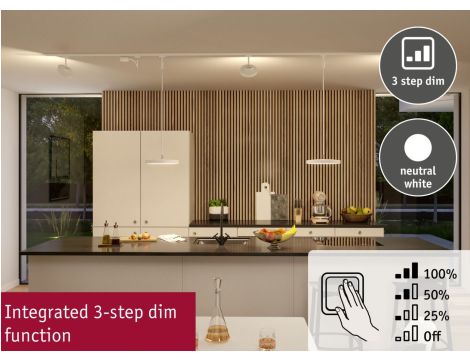 Reflektor na szynoprzewód URail HILDOR LED 3-STEP DIM 15W 850lm 4000K 230V biały RAL 9003 / metal - 10