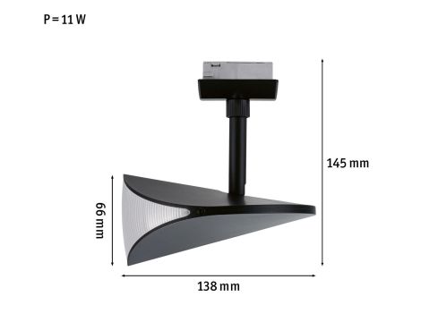 Reflektor na szynoprzewód URail ALEJANDRO LED 3-STEP DIM 10W 800lm 3000K 230V czarny matowy / tworzywo sztuczne - 9