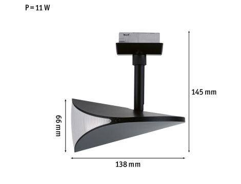Reflektor na szynoprzewód URail ALEJANDRO LED 3-STEP DIM 10W 800lm 4000K 230V czarny matowy / tworzywo sztuczne - 9